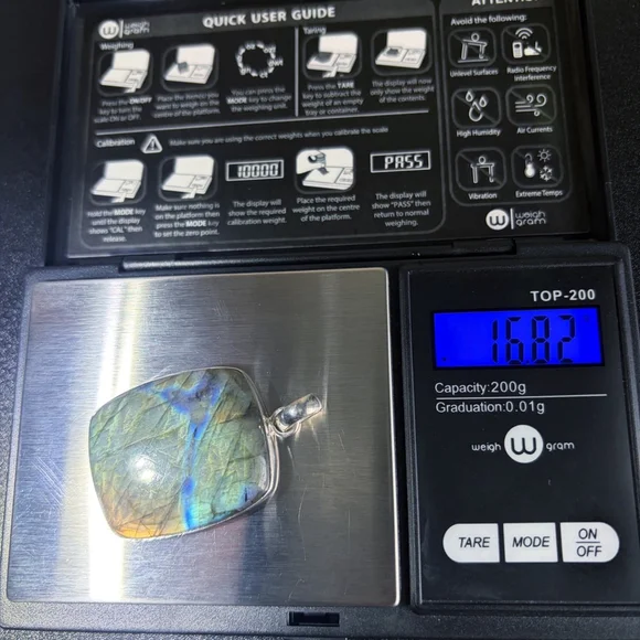 Southwest Pure Sterling Silver 925 Flash Labradorite Pendant Jasper Necklace - Picture 9 of 9